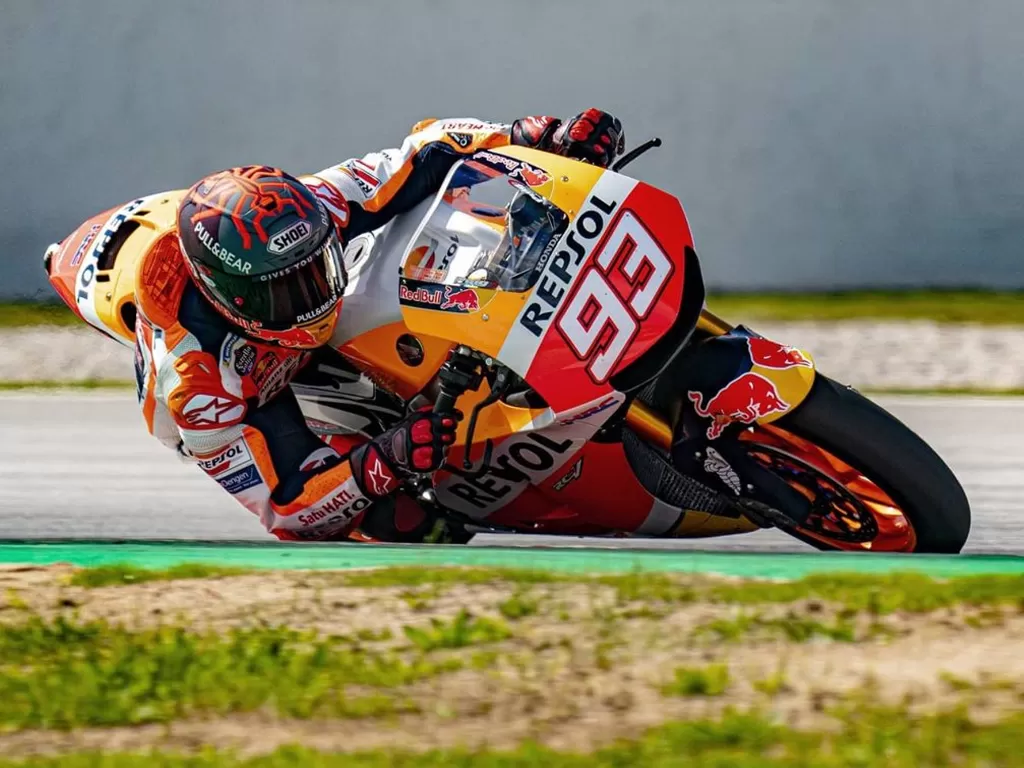 Marq Marquez saat mengendarai motor untuk MotoGP 2021 (photo/Instagram/@marcmarquez93)