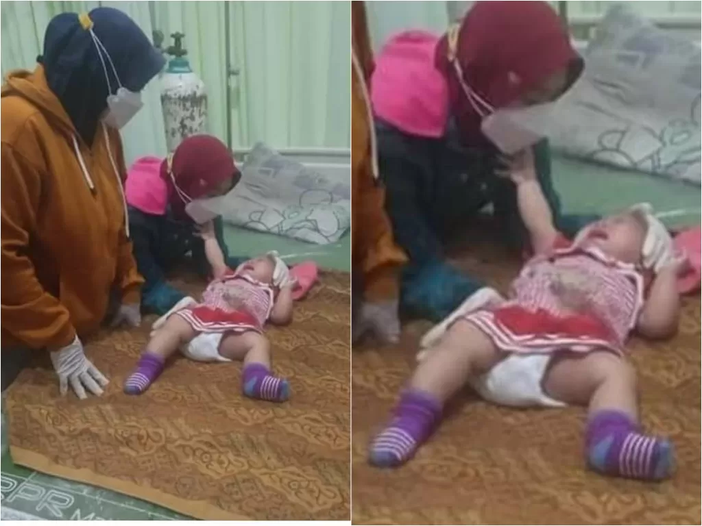 Bayi perempuan dibuang ibunya di teras rumah warga Desa Jepang (Instagram/manaberita)