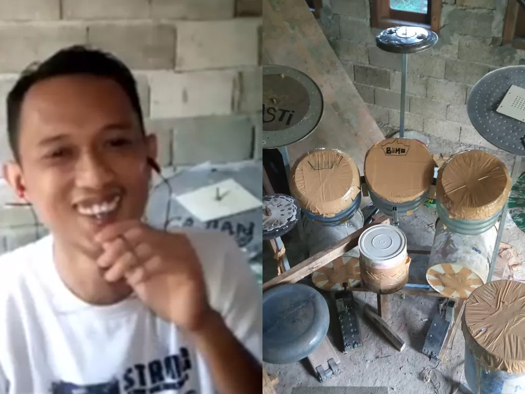   Deden Pramana Drummer kreatif yang berasal dari Bengkulu. (photo/Instagram/@yoiqball/@dedennoy)