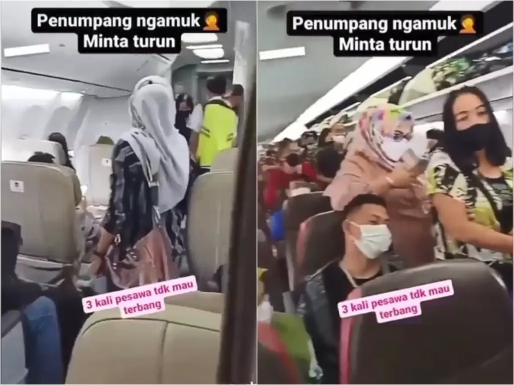 Penumpang pesawat Batik Air ID-6561 panik dan minta turun (Instagram/cetul.22)