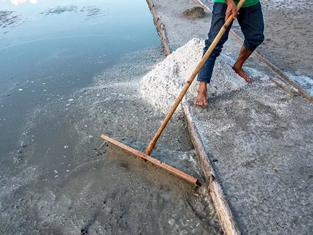Petani garam di Palu (ANTARAFOTO/Basri Marzuki)