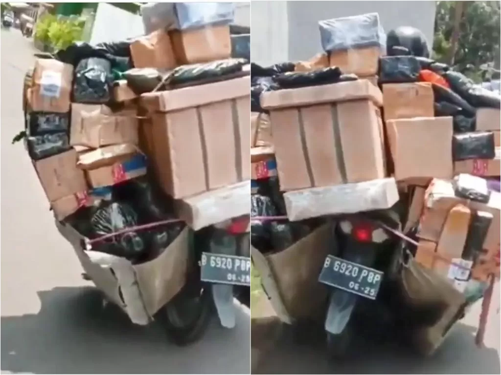 Kurir bawa paket kelewat batas (Instagram/fakta.indo)