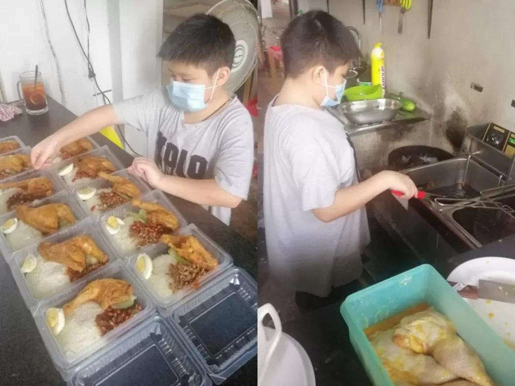 Bocah 12 tahun yang sudah berhasil menjadi koki. (Photo/Oriental Daily)