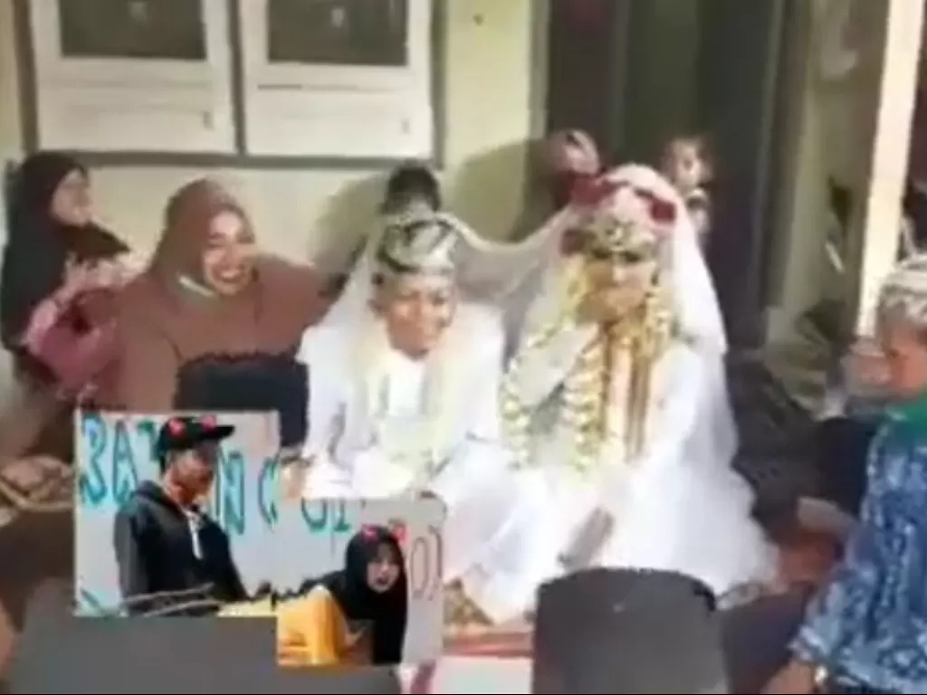 Pernikahan pelaku video syur Parakan 01 yang beredar di media sosial. (Instagram/@mak_lamis)