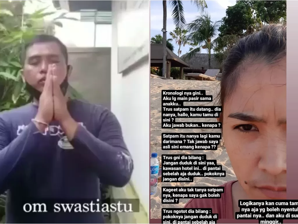Satpam hotel minta maaf usir warga lokal Bali dari pantai (Instagram/mirahsugandhi)