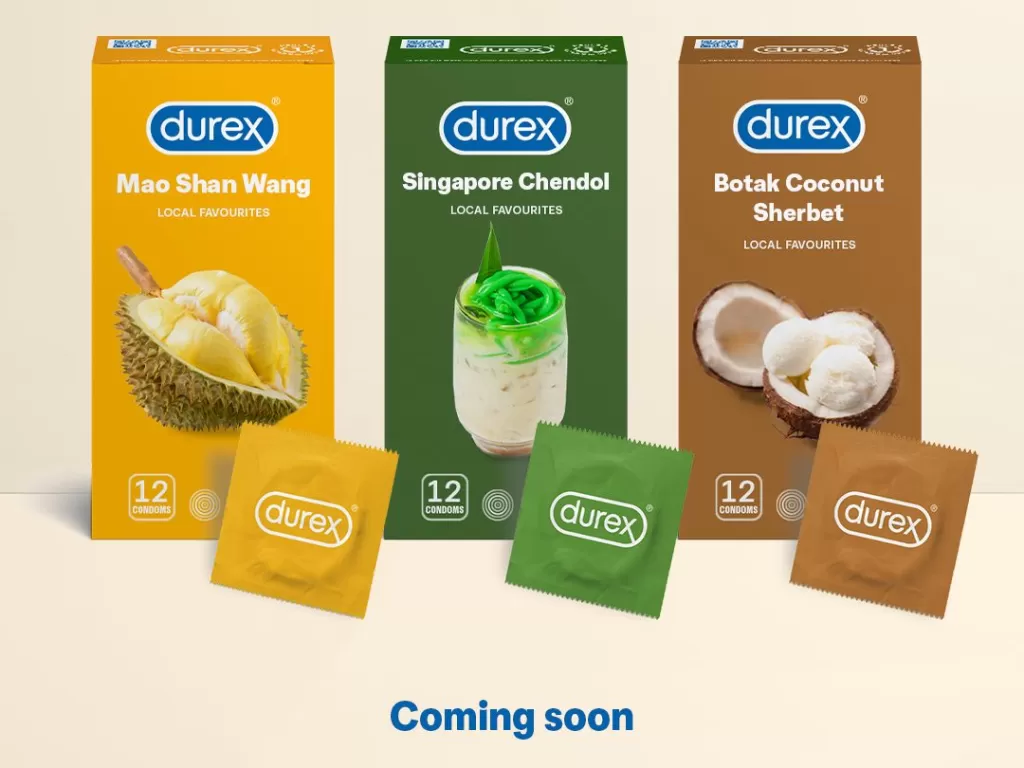 Kondom rasa durian dan cendol. (Photo/Facebook/Durex)