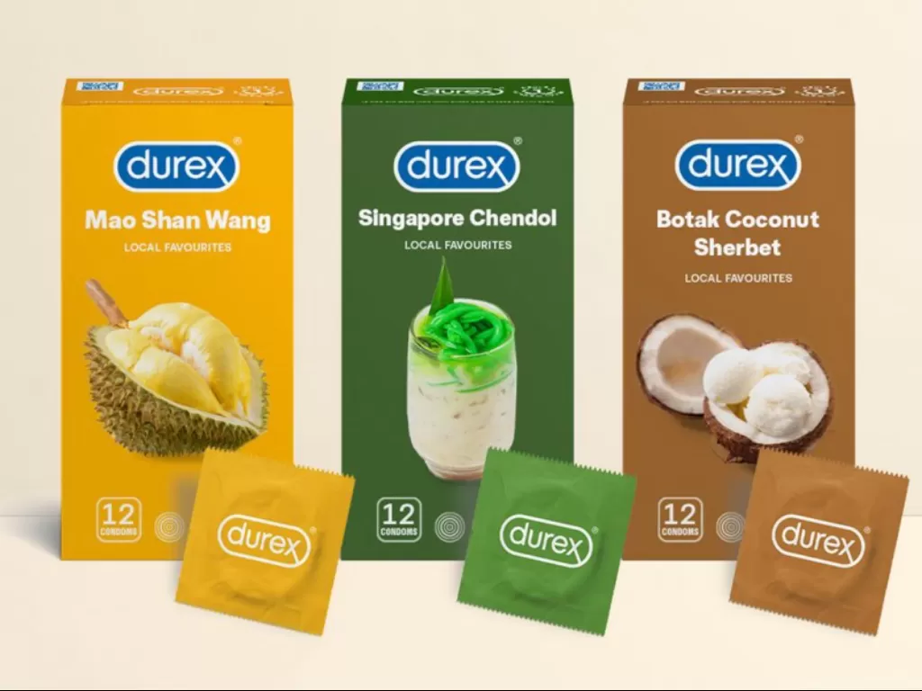 Tampilan 3 rasa baru pada produk kondom Durex. (photo/Facebook/Durex)