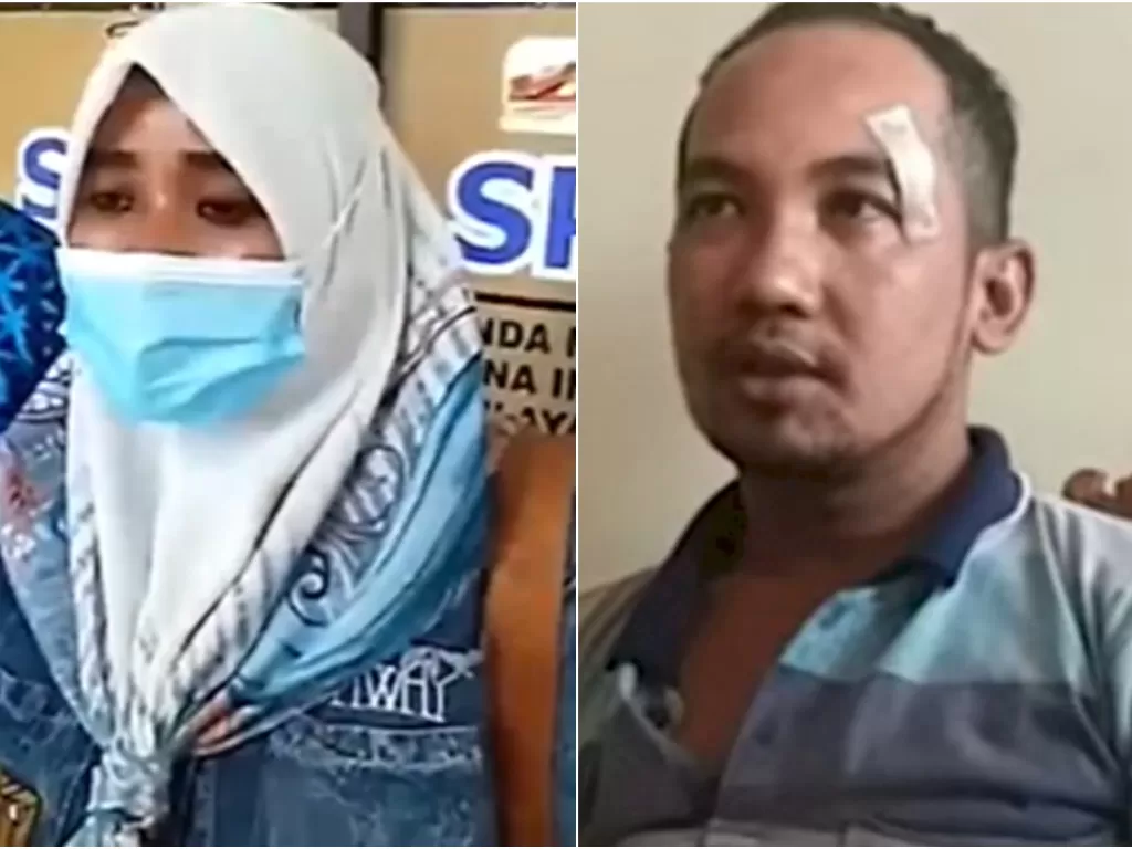 Bu Kades Wotgalih Rini Kusmiyati dan Salam, pria yang diduga selingkuhannya. (Youtube)