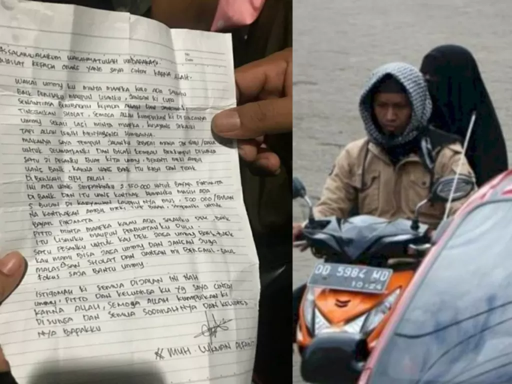 Surat wasiat bomber Makassar Muh Lukman Alfariz. (Istimewa)