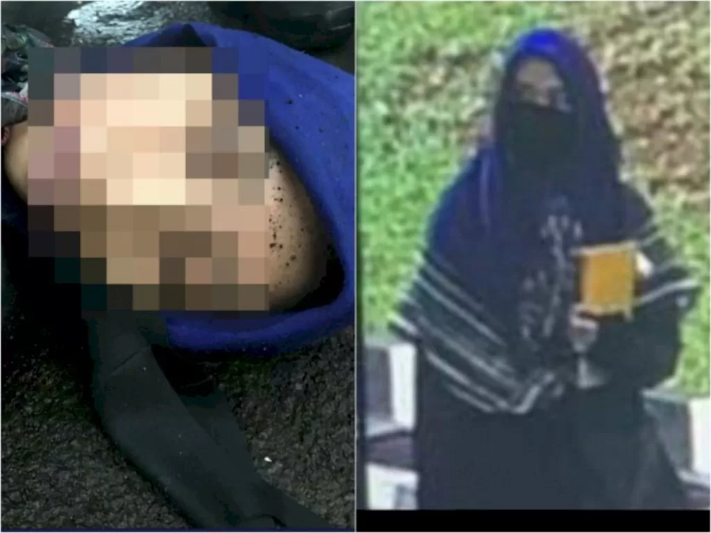 Penampakan wanita terduga teroris yang ditembak mati usai menerobos masuk dan menyerang Mabes Polri, Rabu (31/3/2021). (Istimewa)