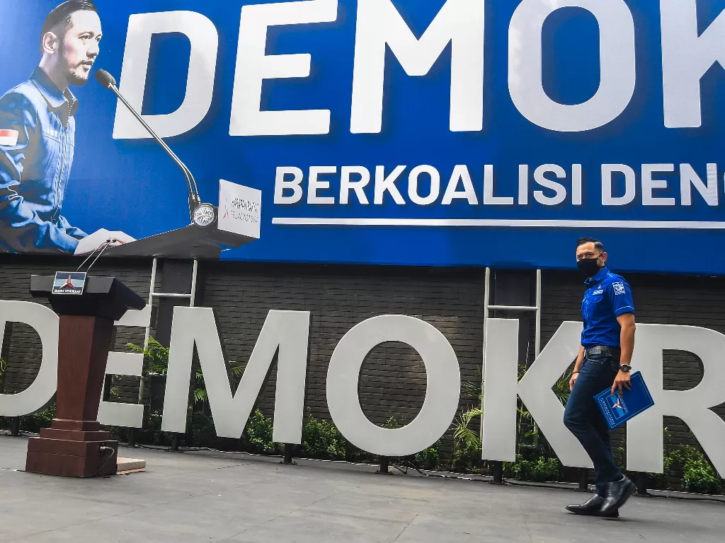 Ketua Umum DPP Partai Demokrat Agus Harimurti Yudhoyono (AHY). (Foto: ANTARA/Muhammad Adimaja)