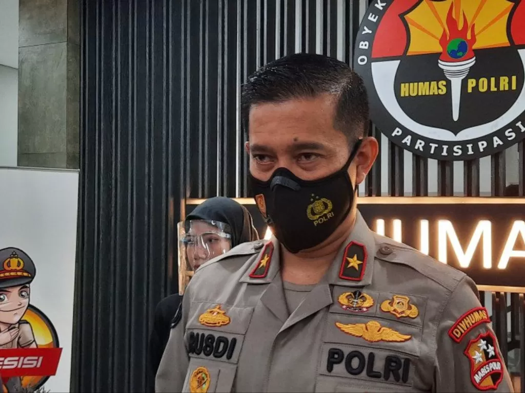  Kepala Biro Penerangan Masyarakat (Karonpenmas) Divisi Humas Polri Brigjen Pol Rusdi Hartono, Rabu (31/3/2021). (ANTARA/Laily Rahmawaty) 