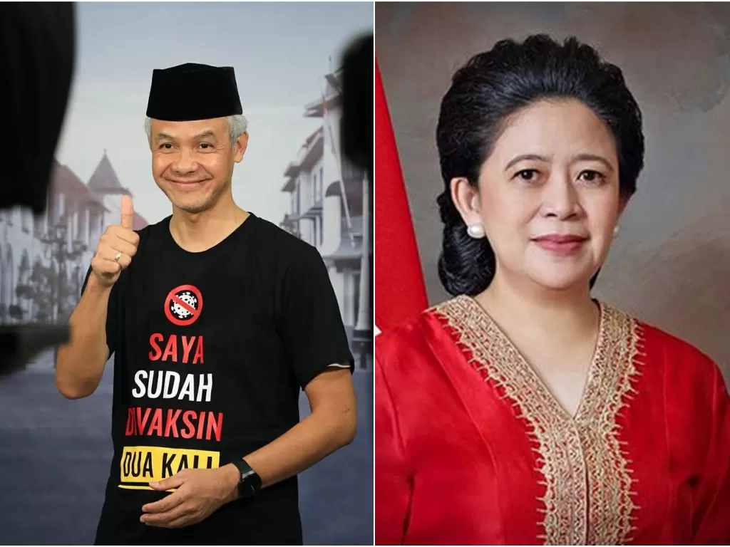 Pendukung Jokowi lebih pilih Ganjar Pranowo ketimbang Puan Maharani di Pilpres 2024. (photo/Instagram/@ganjar_pranowo/@puanmaharaniri)