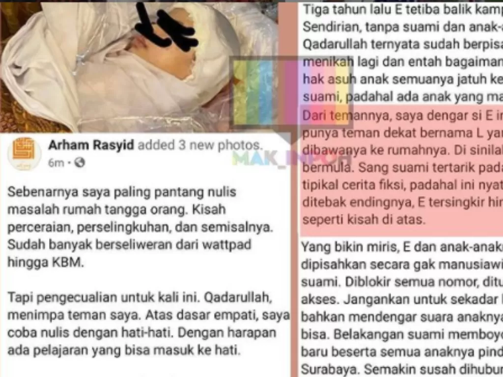 Kematian anak Erlita Dewi viral di medsos (Instagram/@mak_inpoh)