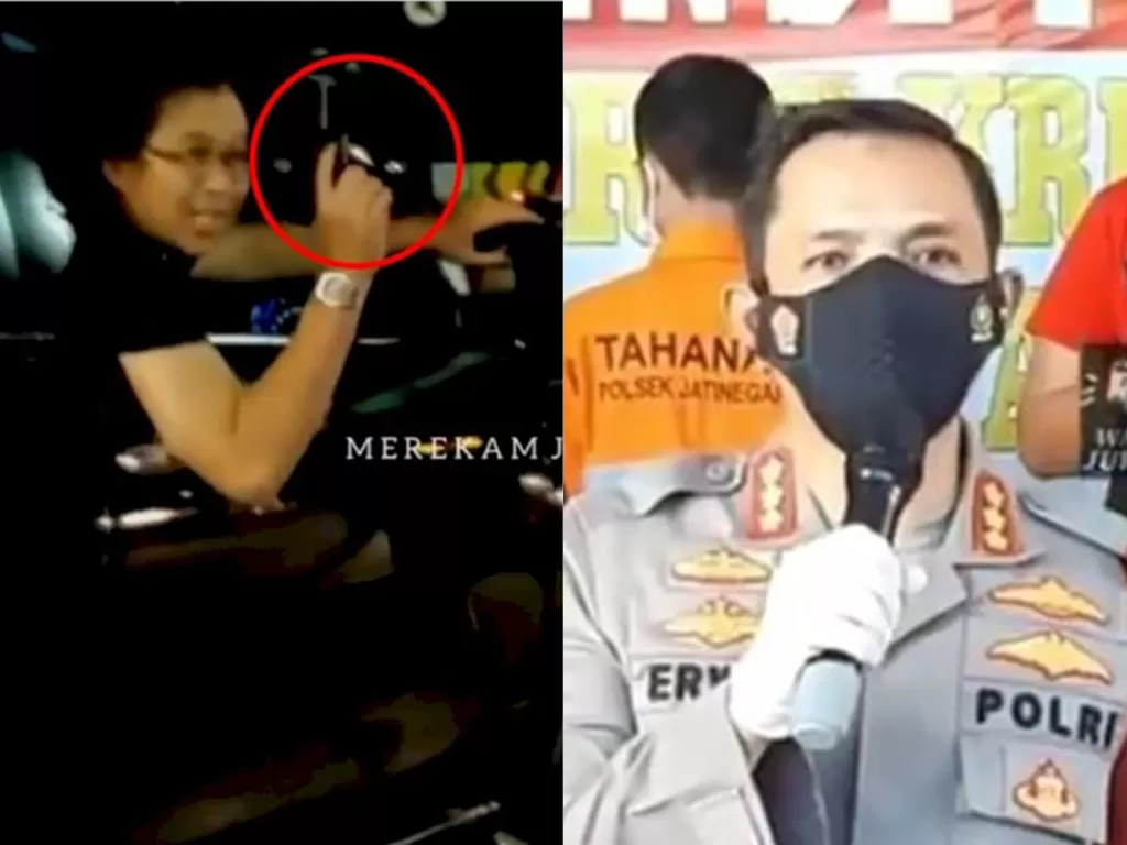 Pengendara Toyota Fortuner yang acungkan pistol ke warga sudah diamankan di Polda Metro Jaya (Ist)