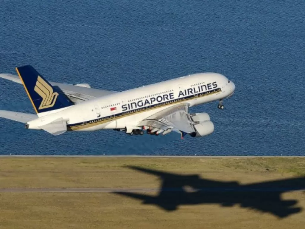 Ilustrasi. Salah satu pesawat Singapore Airlines (wikimedia Commons/Damien Aiell)