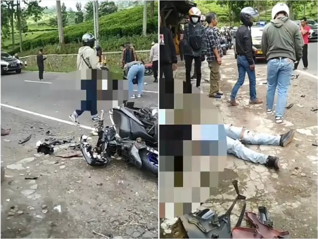 Kecelakaan beruntun di Lembang, Bandung (Instagram/beritakotabandung)