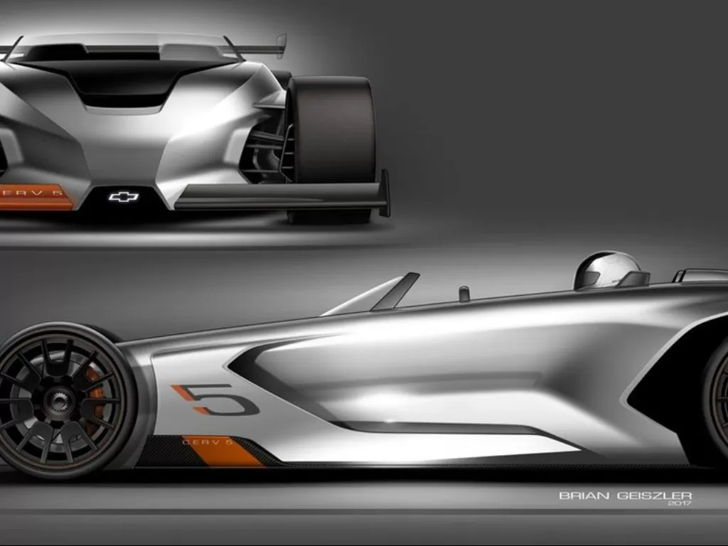 Tampilan desain sketsa speedster satu kursi terbaru. (photo/Instagram/@generalmotorsdesign)