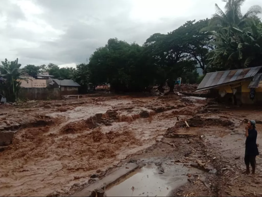 Berdasarkan data BPBD Kabupaten Flores Timur sebanyak 23 warga meninggal dunia akibat banjir bandang yang dipicu hujan dengan intensitas tinggi pada minggu dini hari. (ANTARA FOTO/HO/Dok BPBD Flores Timur).