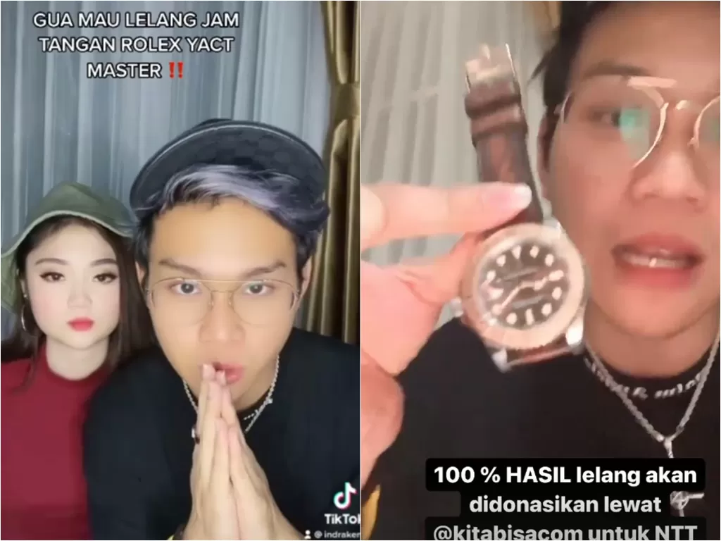 Cuplikan video Indra Kesuma melelang jam tangan Rolex miliknya untuk kepeduliannya NTT. (photo/Instagram/@indrakenz)