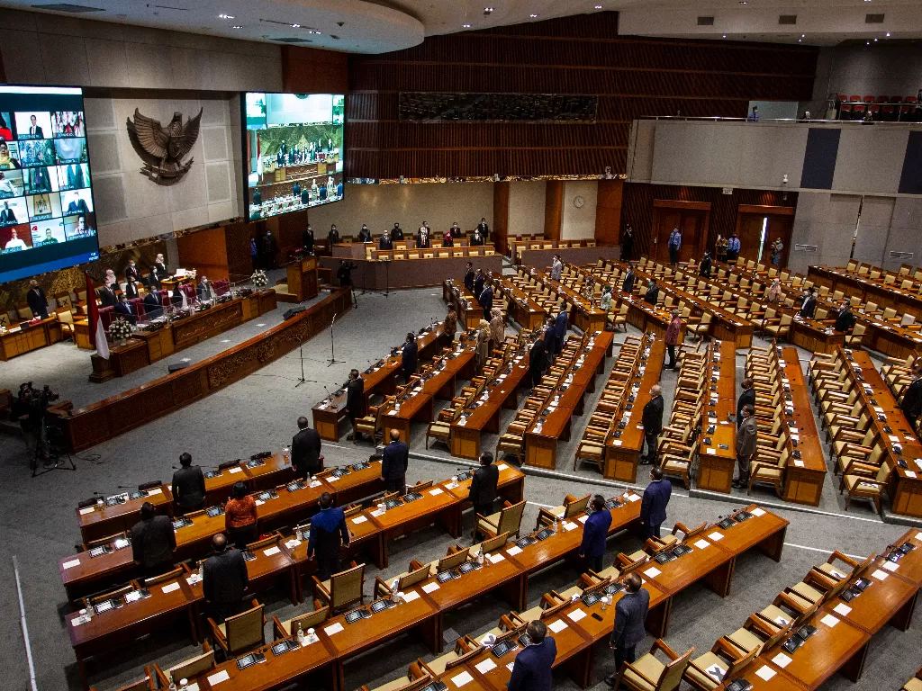 Ilustrasi Sidang Paripurna di Kompleks Parlemen, Senayan, Jakarta. (ANTARA/Dhemas Reviyanto)