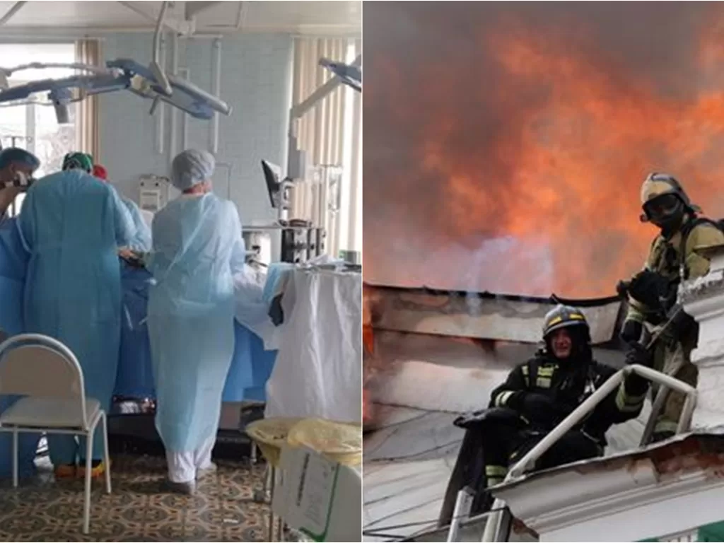 Dokter tetap melanjutkan operasinya meski rumah sakit terbakar (Ist)