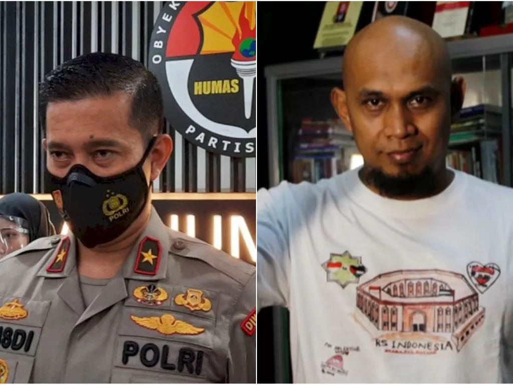 Kiri: Kepala Biro Penerangan Masyarakat (Karonpenmas) Divisi Humas Polri Brigjen Pol Rusdi Hartono, Rabu (31/3/2021). (ANTARA/Laily Rahmawaty); Kanan: M Hariadi Nasution. (ist)