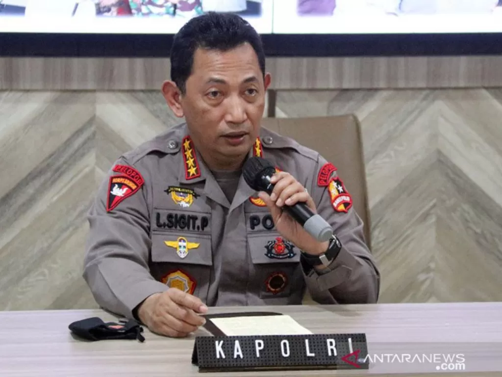 Kapolri Jenderal Listyo Sigit Prabowo di Mapolda Sulsel, Senin (29/3/2021). (ANTARA/HO-Humas Polri/pri)