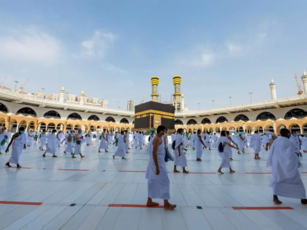 Para jemaah melaksanakan ibadah haji. (Saudi Press Agency/Handout via REUTERS)