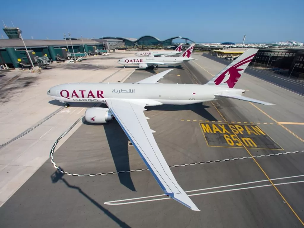 Pesawat maskapai Qatar Airways. (photo/Instagram/@qatarairways)