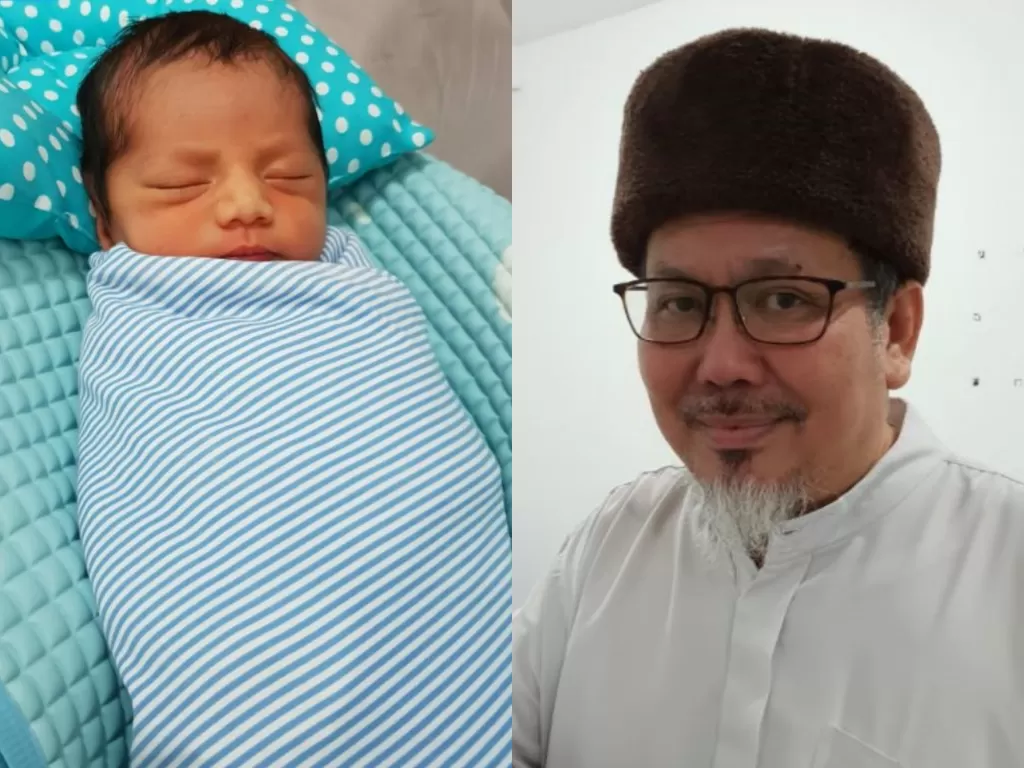 Kolase foto Tengku Zulkarnain dan cucu sahabatnya. (Twitter @ustadtengkuzul)