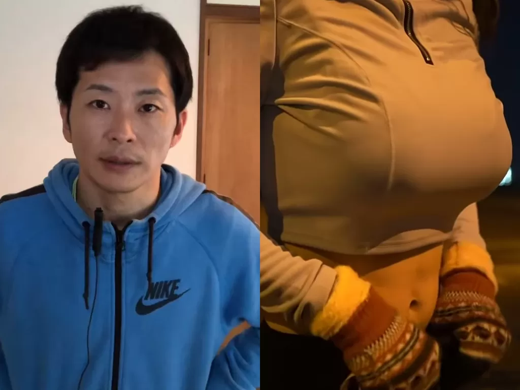 Seorang pria yang menyamar jadi wanita dan tunjukkan video dada. (Photo/YouTube/Mune Niku Chiharu)