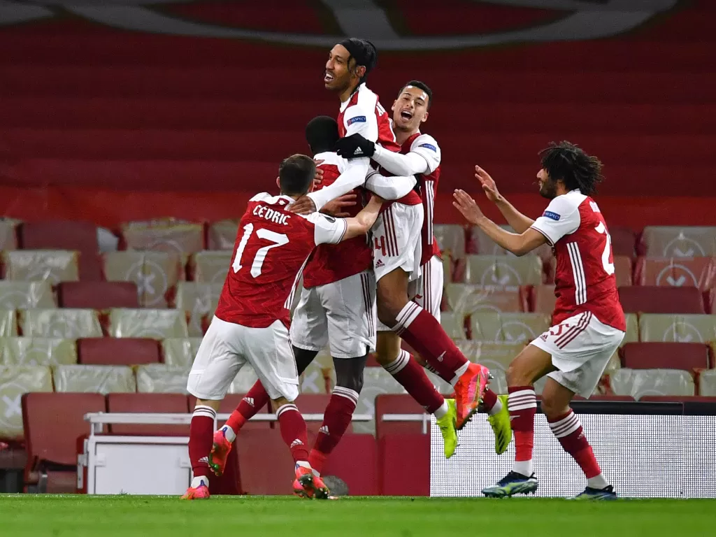 Arsenal ditahan imbang Slavia Praha. (photo/REUTERS/Dylan Martinez)