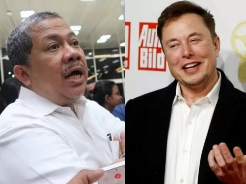 Kolase foto Fahri Hamzah dan Elon Musk (Antaranews/Reuters)