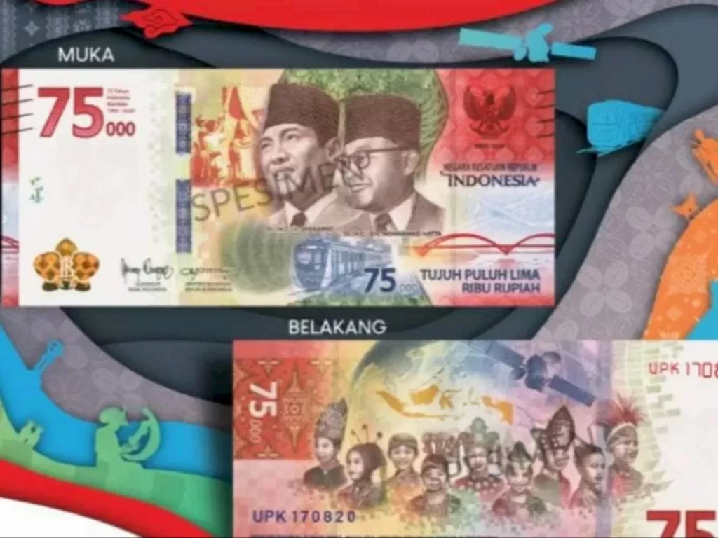 Uang peringatan kemerdekaan ke 75 Republik Indonesia yang dikeluarkan oleh Bank Indonesia. (ANTARA/HO-Bank Indonesia)