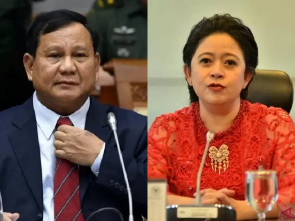 Kolase foto Prabowo Subianto dan Puan Maharani (Antaranews)