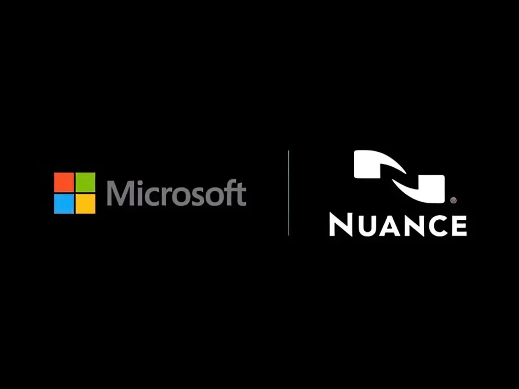 Tampilan logo perusahaan Microsoft dan Nuance Communications (photo/Microsoft/Nuance)