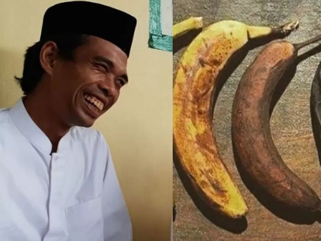 Kolase foto Ustaz Abul Somad dan buah pisang (Instagram @ustadzabdulsomad_official)
