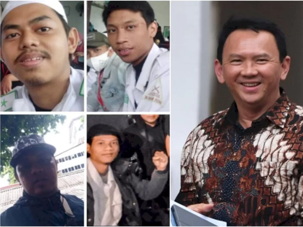 Kiri: 6 anggota Laskar FPI; kanan: Basuki Tjahaja Purnama alias Ahok (ANTARA FOTO/Akbar Nugroho Gumay).