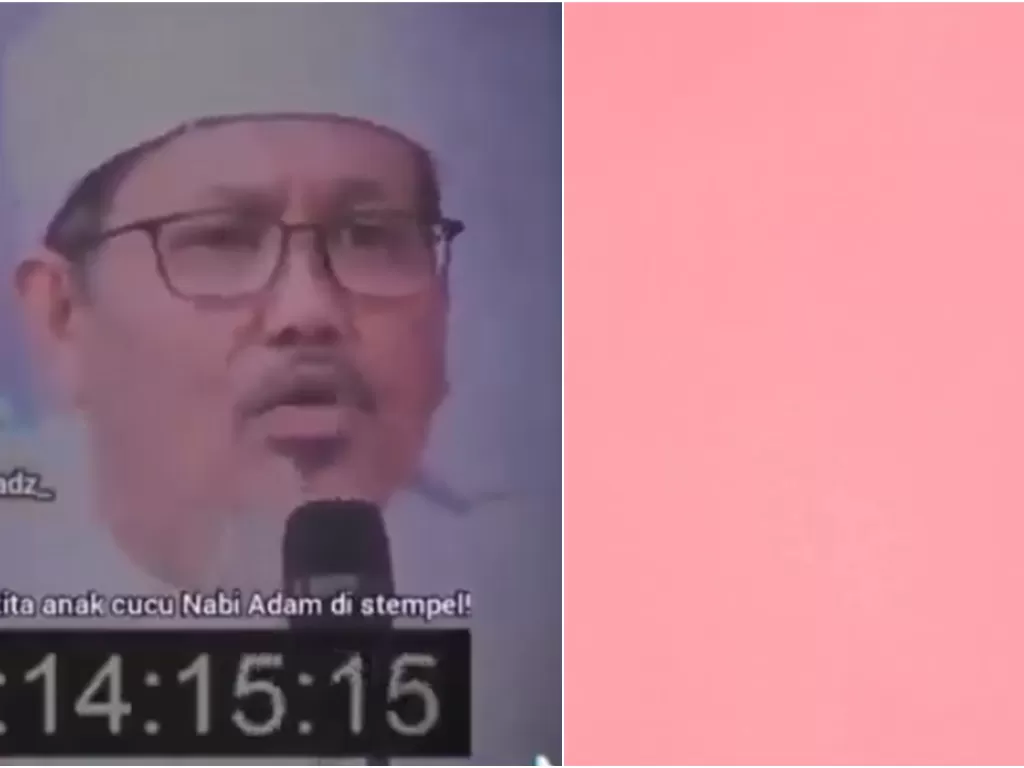 Kiri: Ustaz Tengku Zulkarnain; Kanan: warna pink (ist)