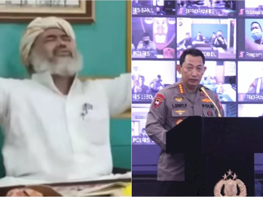 Kiri: Habib Umar bin Abdul Aziz Shahab doakan Jokowi lengser. (ist) / Kanan: Rakernis Divisi Propam Mabes Polri di Mabes Polri. (Dok Divisi Humas Mabes Polri).