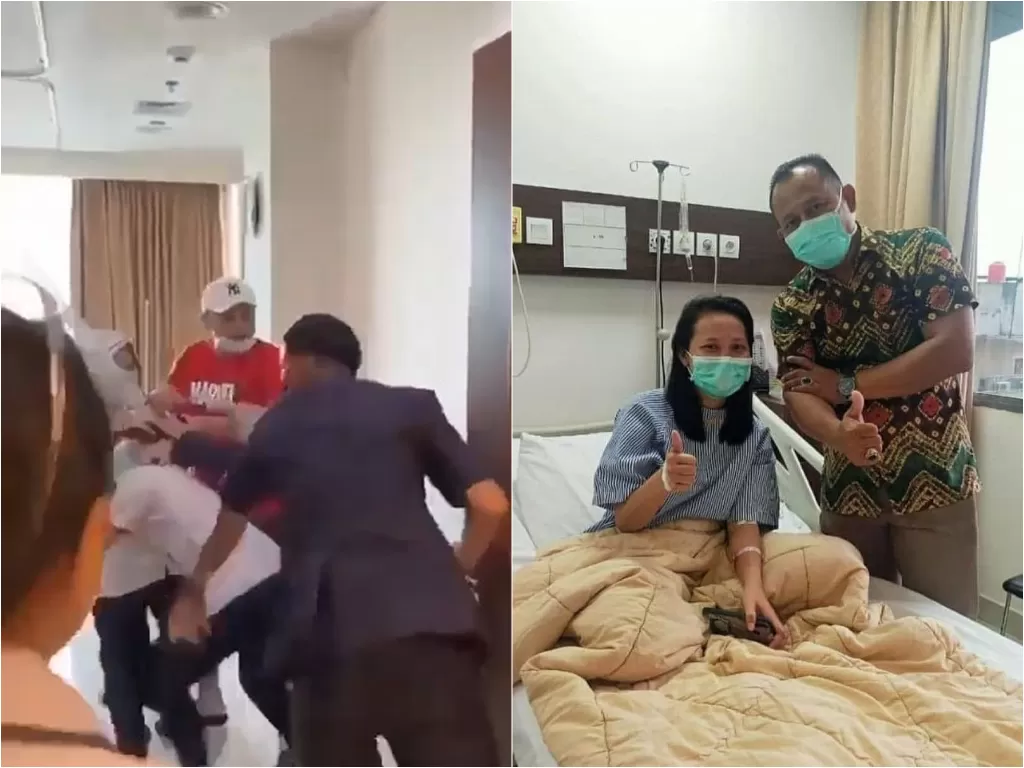 Kondisi perawat RS Siloam yang jadi korban penganiayaan keluarga pasien kini menjalani perawatan dan mengalami trauma (Instagram/poros.garut)