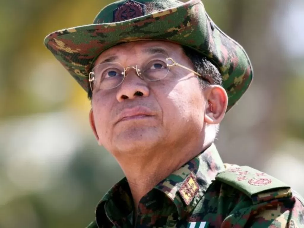 Pimpinan junta Myanmar, Min Aung Hlaing. (Foto/Reuters)