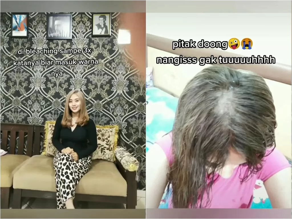 Wanita curhat nyesal tergiur salon murah buat rambutnya botak (TikTok/jenongholl)