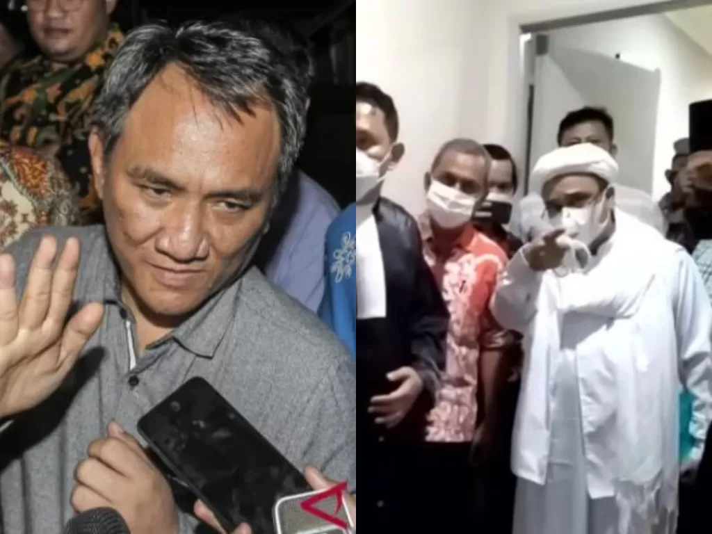 Kolase foto Andi Arief dan Habib Rizieq Shihab (Antaranews/YouTube)