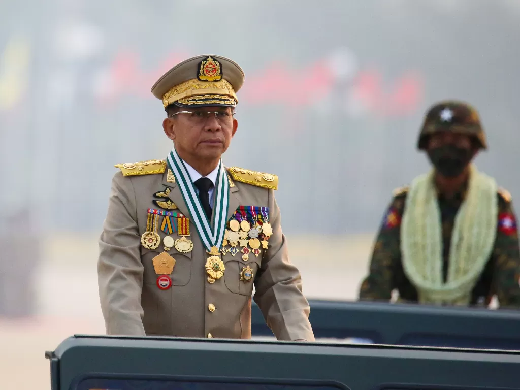 Pemimpin junta militer Myanmar, Jendral Min Aung Hlaing, (Foto: REUTERS/Stringer).