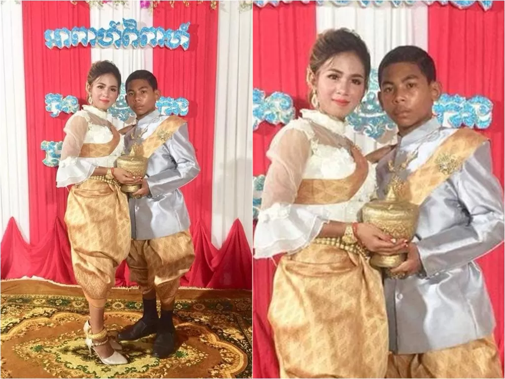 Bocah 14 tahun nikahi gadis cantik 21 tahun di Kamboja (Facebook/Mak Orn)