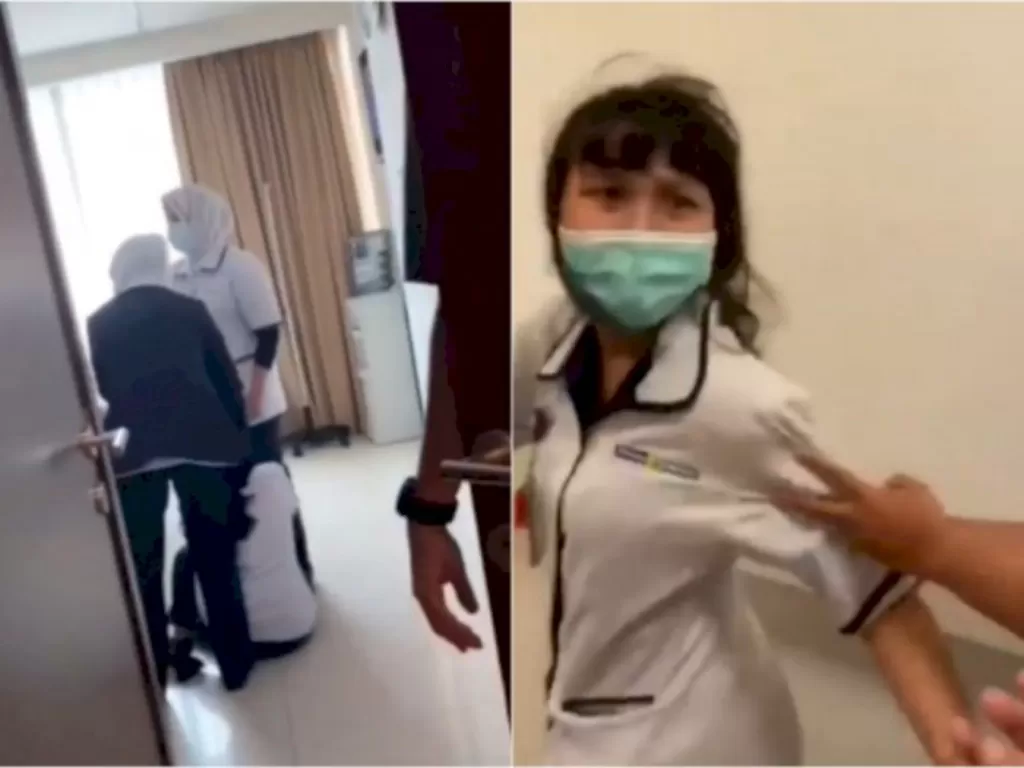 Keluarga pasien aniaya perawat. (Instagram)