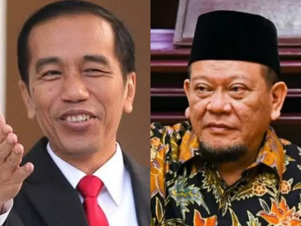 Kolase foto Presiden Jokowi dan Ketua DPD RI AA LaNyalla Mahmud Mattalitti (Antaranews)