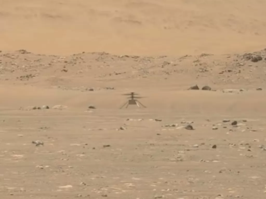 Helikopter Ingenuity yang terbang di Mars (photo/YouTube/NASA Jet Propulsion Laboratory)